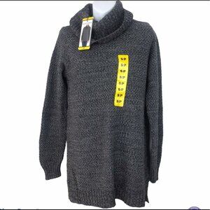 Hilary Radley knit cowl neck Grey  long sleeve sweater women size S